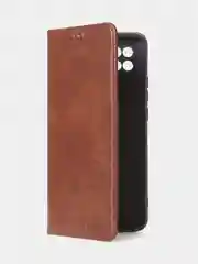 Коричневый чехол-книжка GQ для Redmi 10C / Poco C40 из высококачественной искусственной кожи