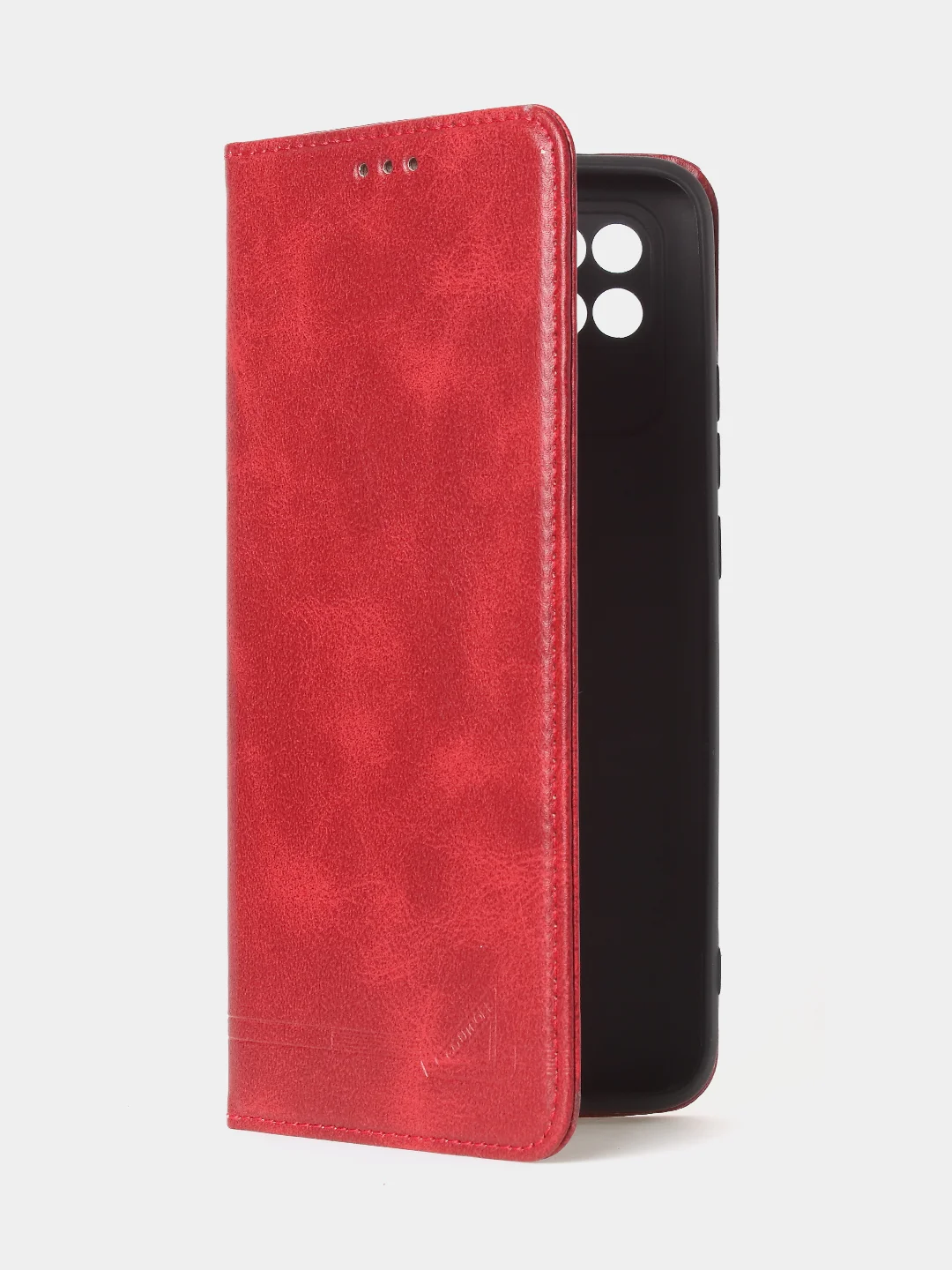 Красный чехол-книжка GQ для Redmi 10C / Poco C40 из высококачественной искусственной кожи