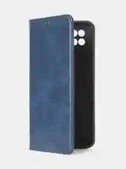 Синий чехол-книжка GQ для Redmi 10C / Poco C40 из высококачественной искусственной кожи