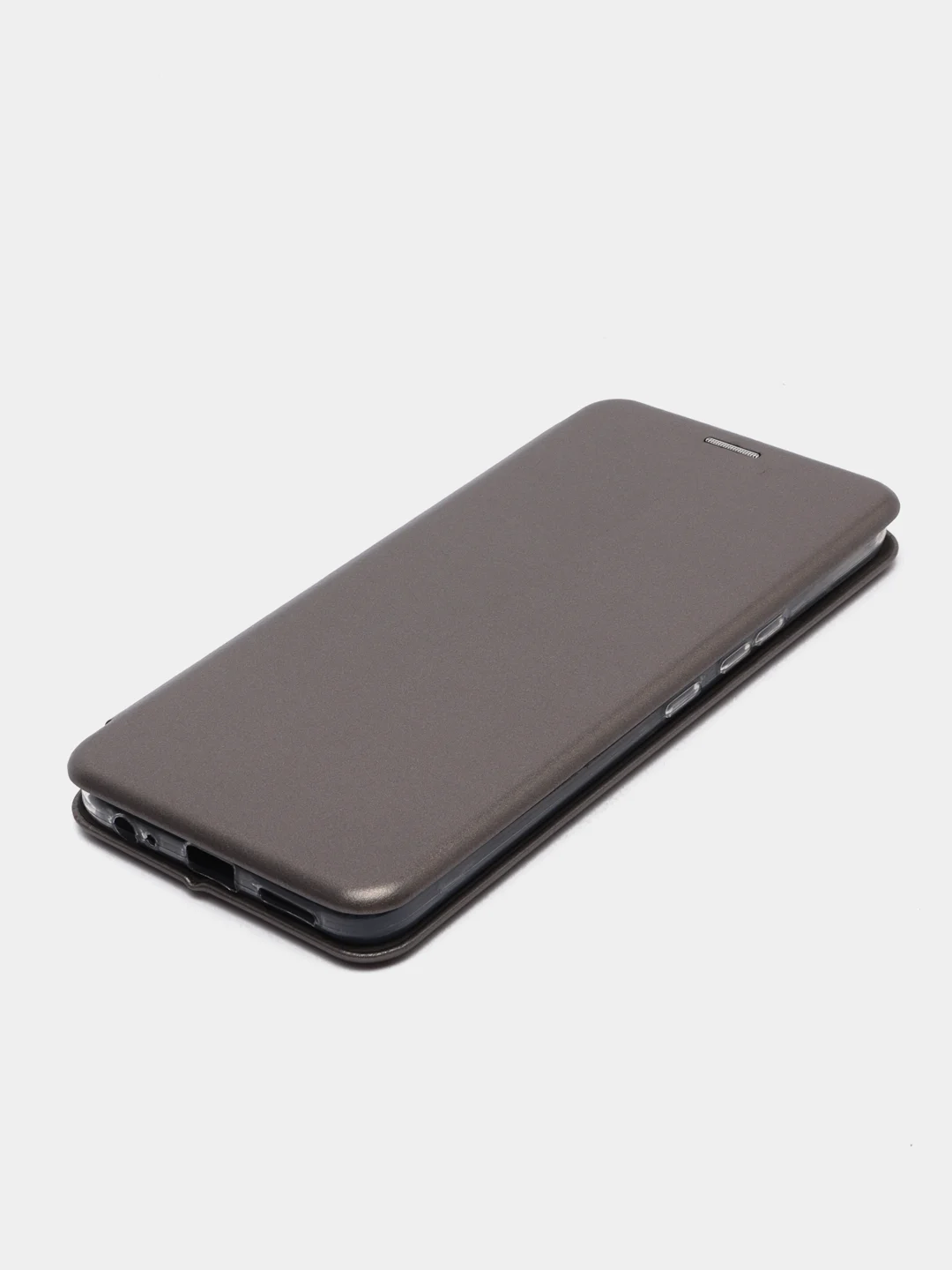 Серебряный чехол-книжка для Infinix Smart 6 Plus, Инфиникс Смарт 6 Плюс