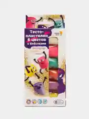 Тесто-пластилин, с блёстками, 6 цветов