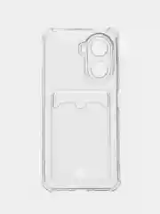 Прозрачный чехол для Huawei Nova 10 SE / Хуавей Нова 10 СЕ, прозрачный, с карманом для карты