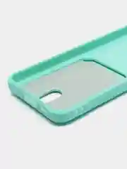 Бирюзовый чехол для Samsung Galaxy S23 (Самсунг Галакси С23) силиконовый, с карманом для карты