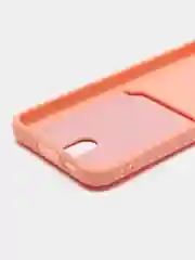 Коралловый чехол для Samsung Galaxy S23 (Самсунг Галакси С23) силиконовый, с карманом для карты