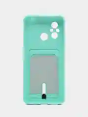 Бирюзовый чехол для Xiaomi Redmi 12C, Сяоми Редми 12С силиконовый, с карманом для карты