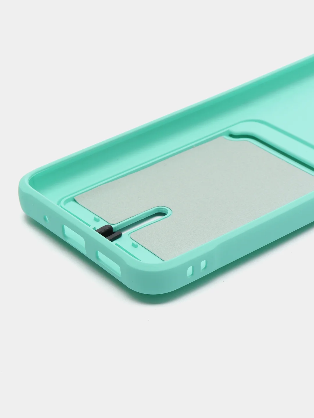 Бирюзовый чехол для Xiaomi Redmi 12C, Сяоми Редми 12С силиконовый, с карманом для карты