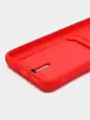 Красный чехол Honor X6, Honor X8 5G (Хонор Х6, Х8 5Г), силиконовый, с карманом для карты