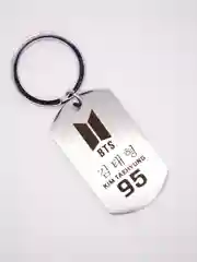 Брелок BTS, подвеска-жетон металлический для ключей с лазерной гравировкой