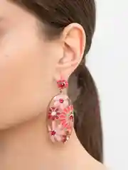 Серьги "Розовые цветы"
