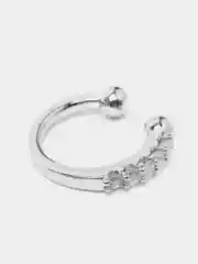 Клипса каффа серьга, со стразами 8мм