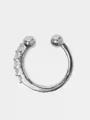 Клипса каффа серьга, со стразами 8мм