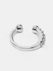 Клипса каффа серьга, со стразами 8мм