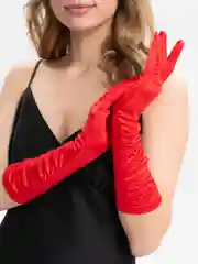 Красный перчатки женские, атласные, карнавальные, свадебные