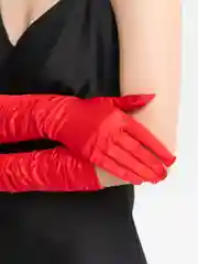 Красный перчатки женские, атласные, карнавальные, свадебные