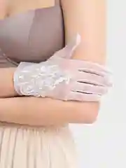 Перчатки женские, свадебные из фатина