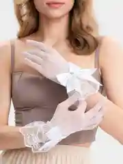 Белый перчатки женские, свадебные