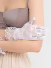Белый перчатки женские, свадебные, кружевные