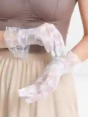 Белый перчатки женские, свадебные, кружевные