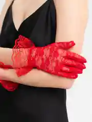 Красный перчатки женские, свадебные, кружевные