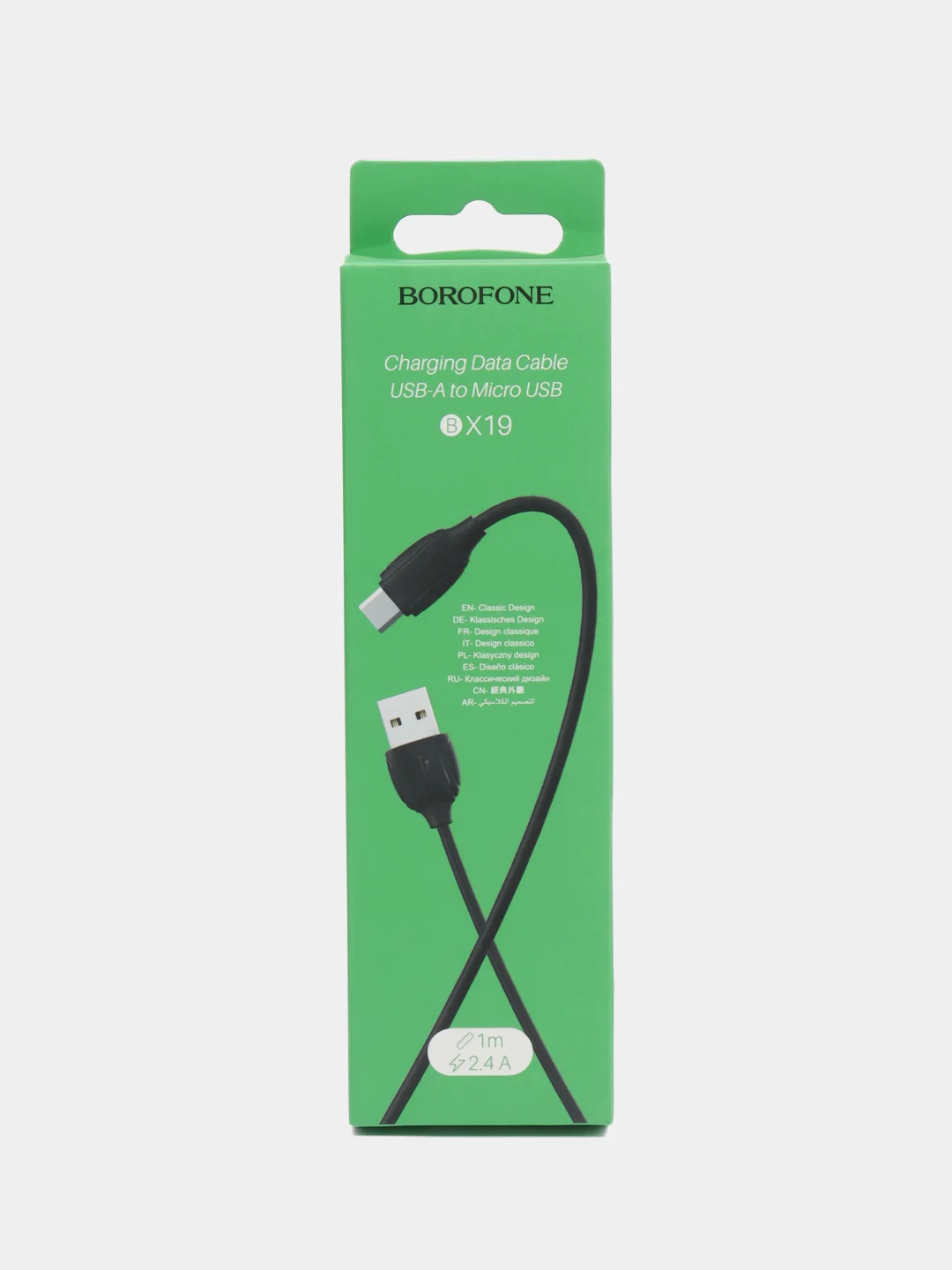Черный кабель для зарядки и передачи данных Micro USB