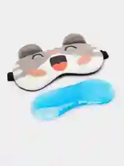Бежевый меланж маска для сна, с охлаждающим гелем