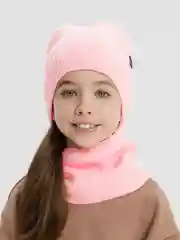 Розовый зимний комплект для девочки 5-12 лет. Зимняя шапка для девочки