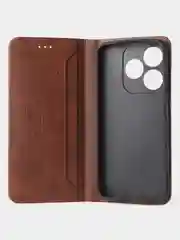 Коричневый чехол-книжка GQ для Tecno Spark 10 / Tecno Spark 10C из искусственной кожи
