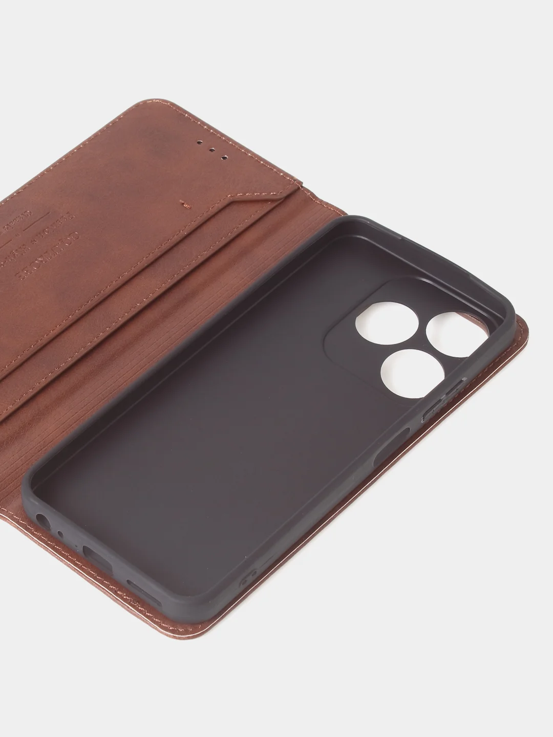 Коричневый чехол-книжка GQ для Tecno Spark 10 / Tecno Spark 10C из искусственной кожи