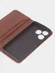 Коричневый чехол-книжка GQ для Tecno Spark 10 / Tecno Spark 10C из искусственной кожи