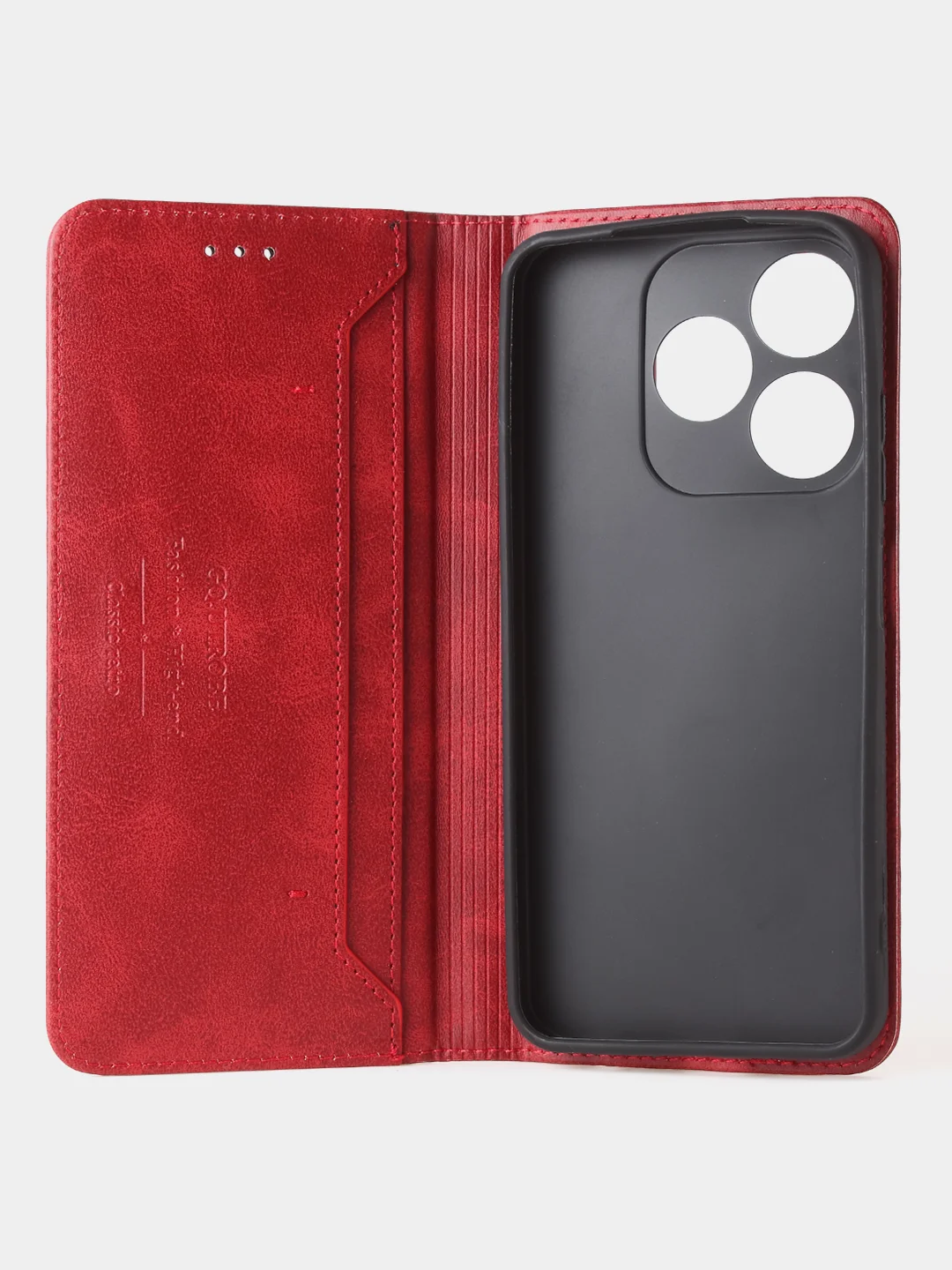 Красный чехол-книжка GQ для Tecno Spark 10 / Tecno Spark 10C из искусственной кожи