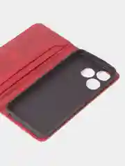 Красный чехол-книжка GQ для Tecno Spark 10 / Tecno Spark 10C из искусственной кожи