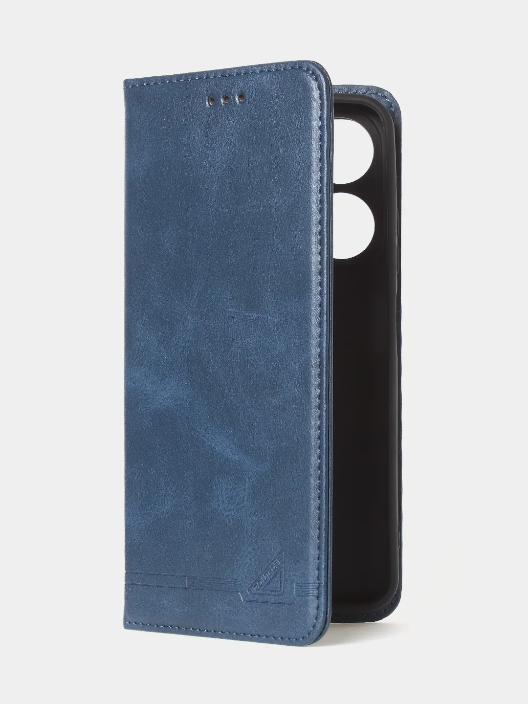 Синий чехол-книжка GQ для Tecno Spark 10 / Tecno Spark 10C из искусственной кожи