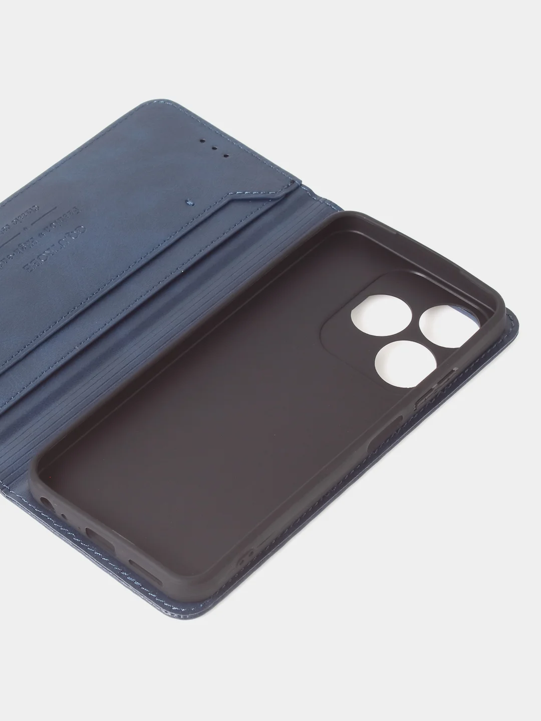 Синий чехол-книжка GQ для Tecno Spark 10 / Tecno Spark 10C из искусственной кожи