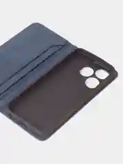 Синий чехол-книжка GQ для Tecno Spark 10 / Tecno Spark 10C из искусственной кожи