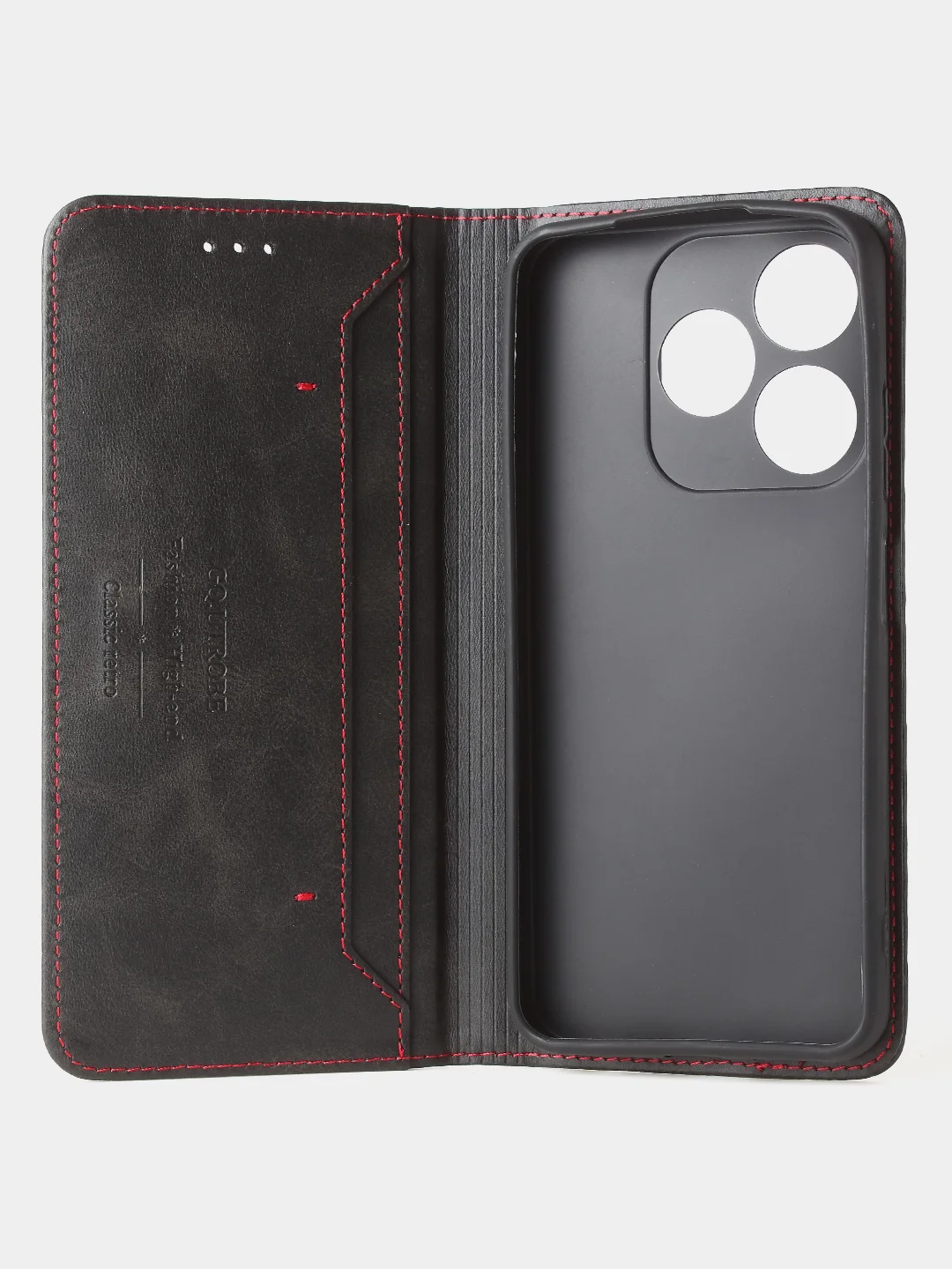 Черный чехол-книжка GQ для Tecno Spark 10 / Tecno Spark 10C из искусственной кожи