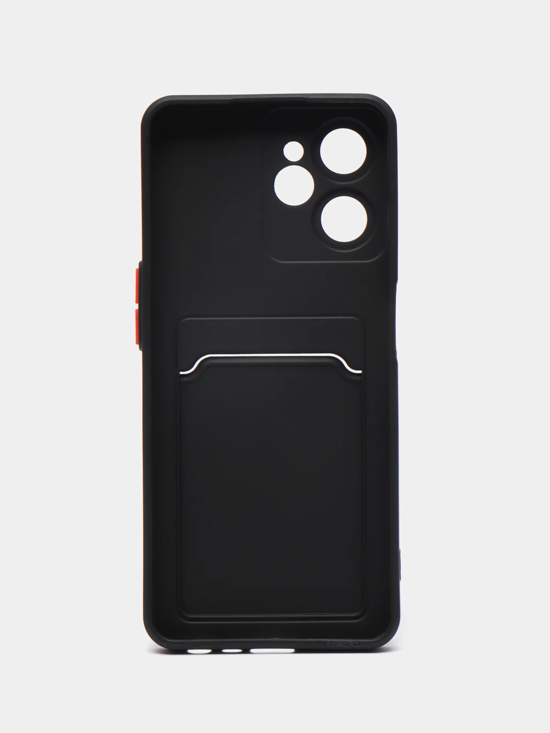 Черный силиконовый чехол для Realme 10T (Реалми 10Т), с карманом для карт