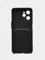 Черный силиконовый чехол для Realme 10T (Реалми 10Т), с карманом для карт