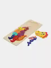 Бордовый деревянные пазлы Монтессори