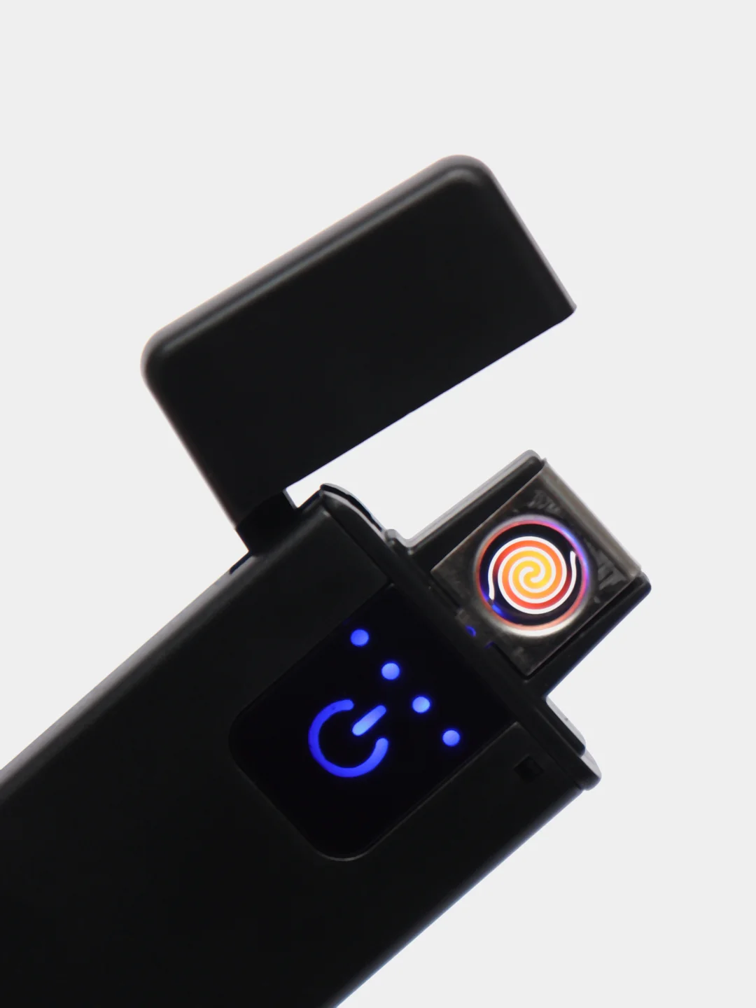 Черный электронная зажигалка USB сенсорная, ветрозащитная, спиральная, без огня (электрическая)