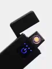 Черный электронная зажигалка USB сенсорная, ветрозащитная, спиральная, без огня (электрическая)