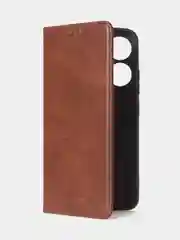 Коричневый чехол-книжка GQ для Tecno Spark GO (2023) / Tecno Pop 7 / Tecno Pop 7 Pro из кожи