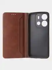 Коричневый чехол-книжка GQ для Tecno Spark GO (2023) / Tecno Pop 7 / Tecno Pop 7 Pro из кожи