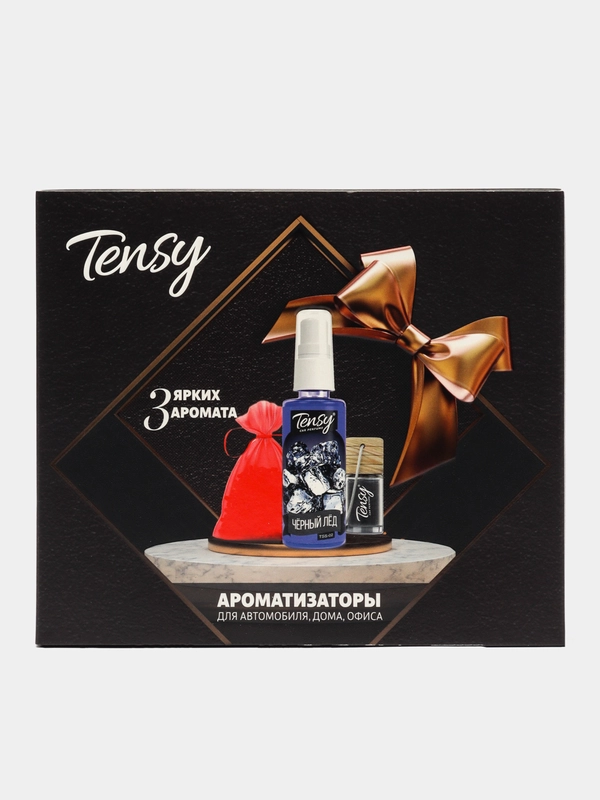 Подарочный набор ароматизаторов для авто: спрей, мешочек, бутылочка