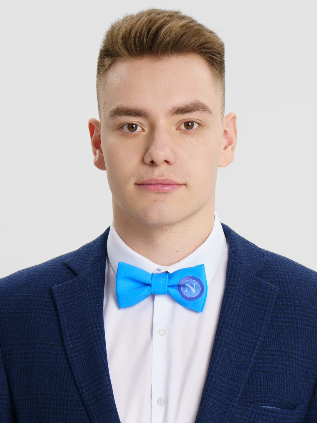 Синий галстук-бабочка "Итальянский болельщик"