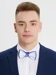 Синий галстук-бабочка "Хоккей"