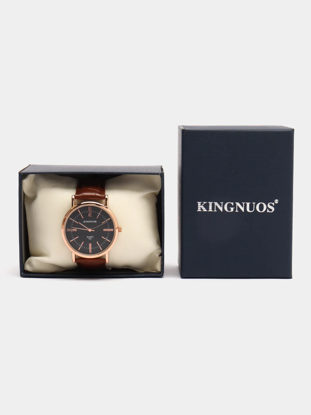 Коричневый мужские наручные часы KINGNUOS K-022, в подарочной упаковке