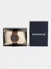 Коричневый мужские наручные часы KINGNUOS K-022, в подарочной упаковке