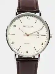 Серый металлик мужские наручные часы Dedima D-183 с календарём в подарочной упаковке
