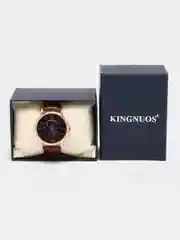 Коричневый мужские наручные часы KINGNUOS K-023, в подарочной упаковке