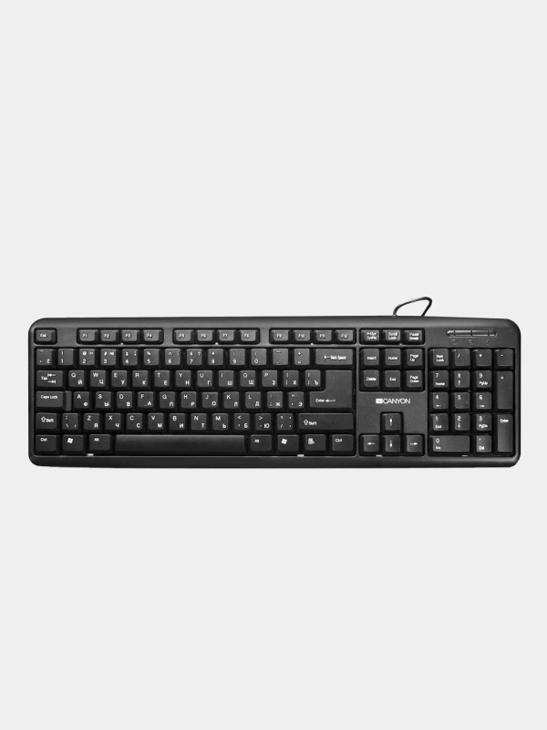 Клавиатура проводная Canyon KB-1, влагостойкая, USB